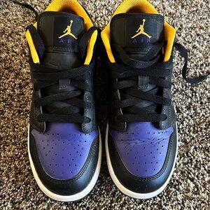 Jordan Kids Sneakers Black Purple Yellow